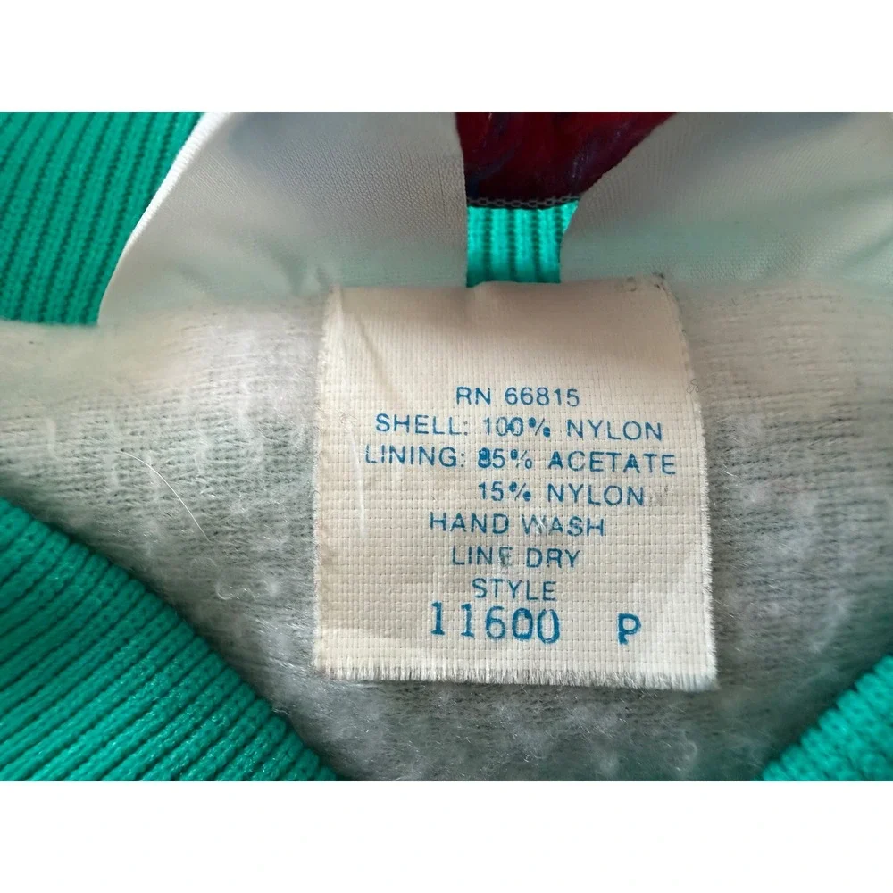 Vintage WestArk Bowling Jacket XL Teal Satin Bomber 1994 Champion Made in USA